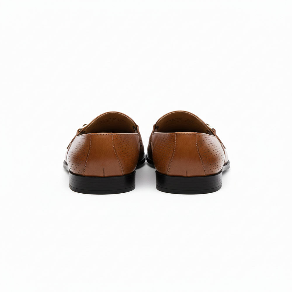 Quality Men Brown Leather  Shoe with Gold Buckle